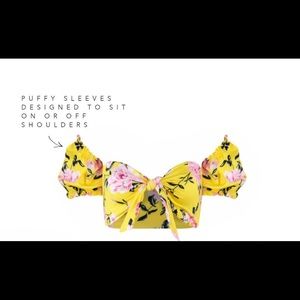 Floral ruffel sleeve bathing suit top!